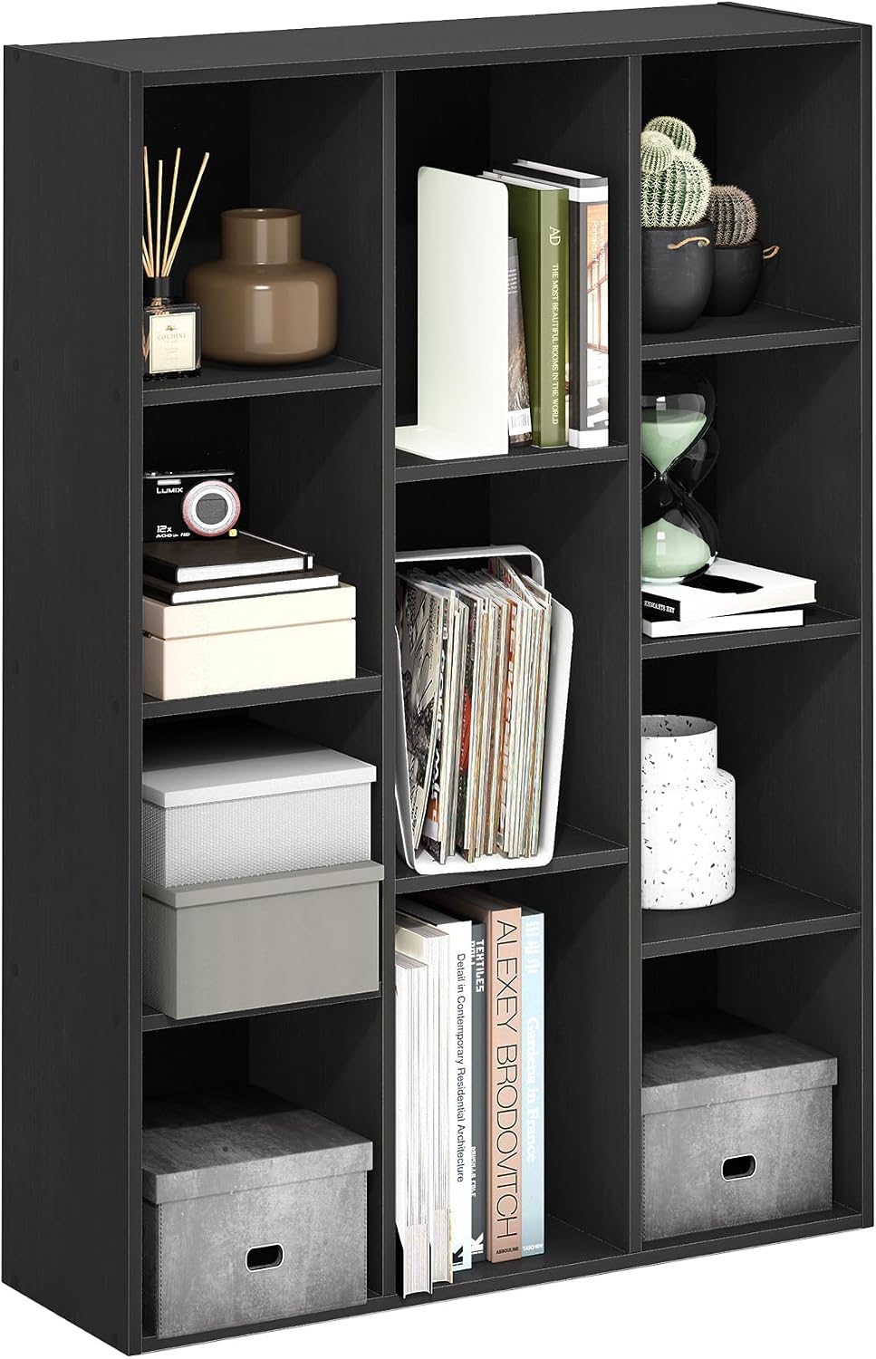 Office X Furniture - Book Shelf, 11-Cube Bookshelf, Reversible Bookcase,