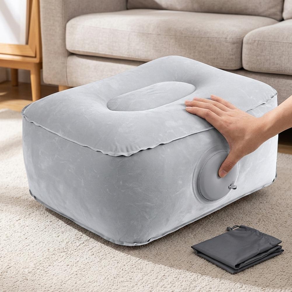 Office Footrest Cushion - Press-to-Inflate Air Cushion Portable Foot Rest