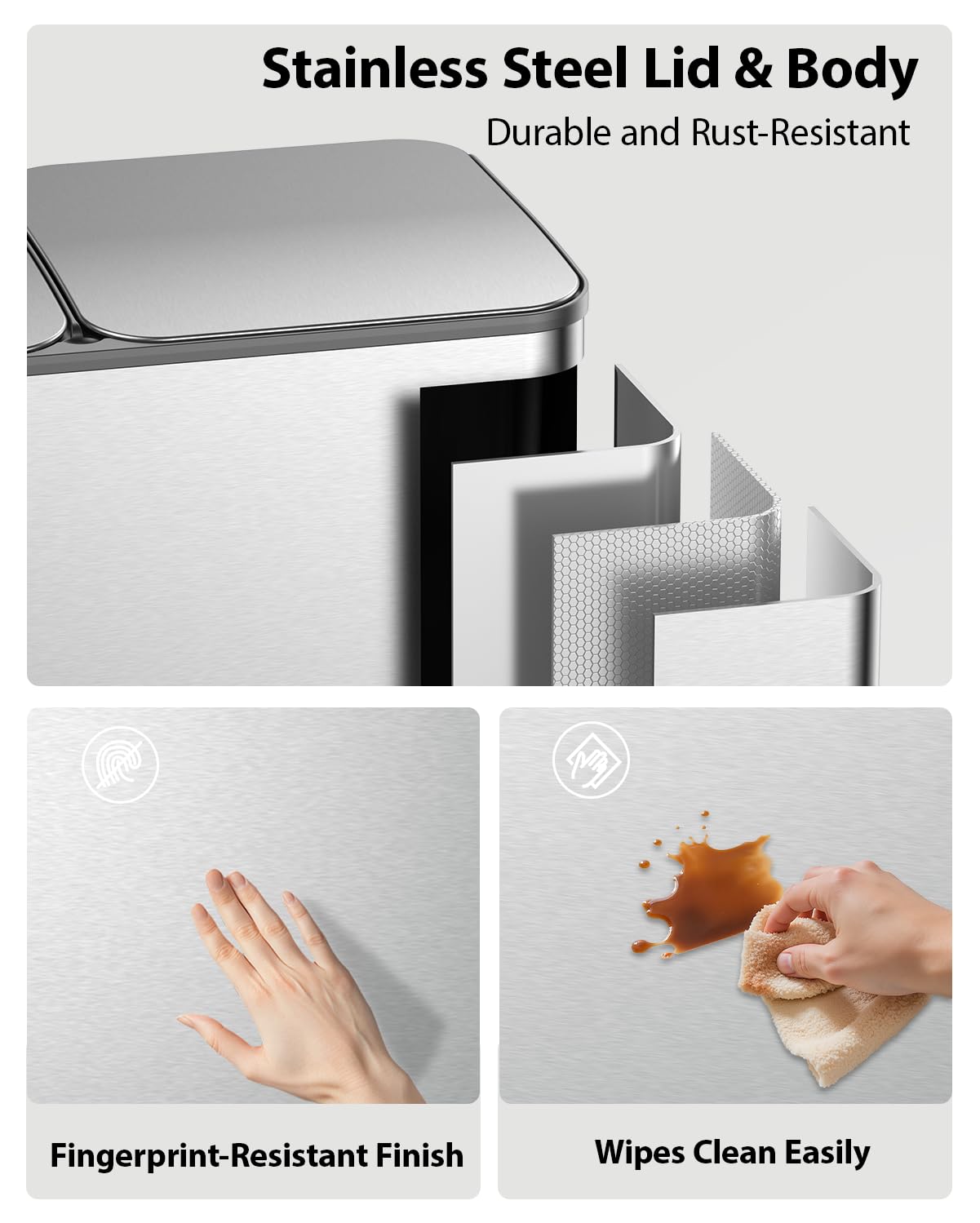 Double Trash Can Kitchen 26 Ga - Office Furniture Recycling ulasan dan harga