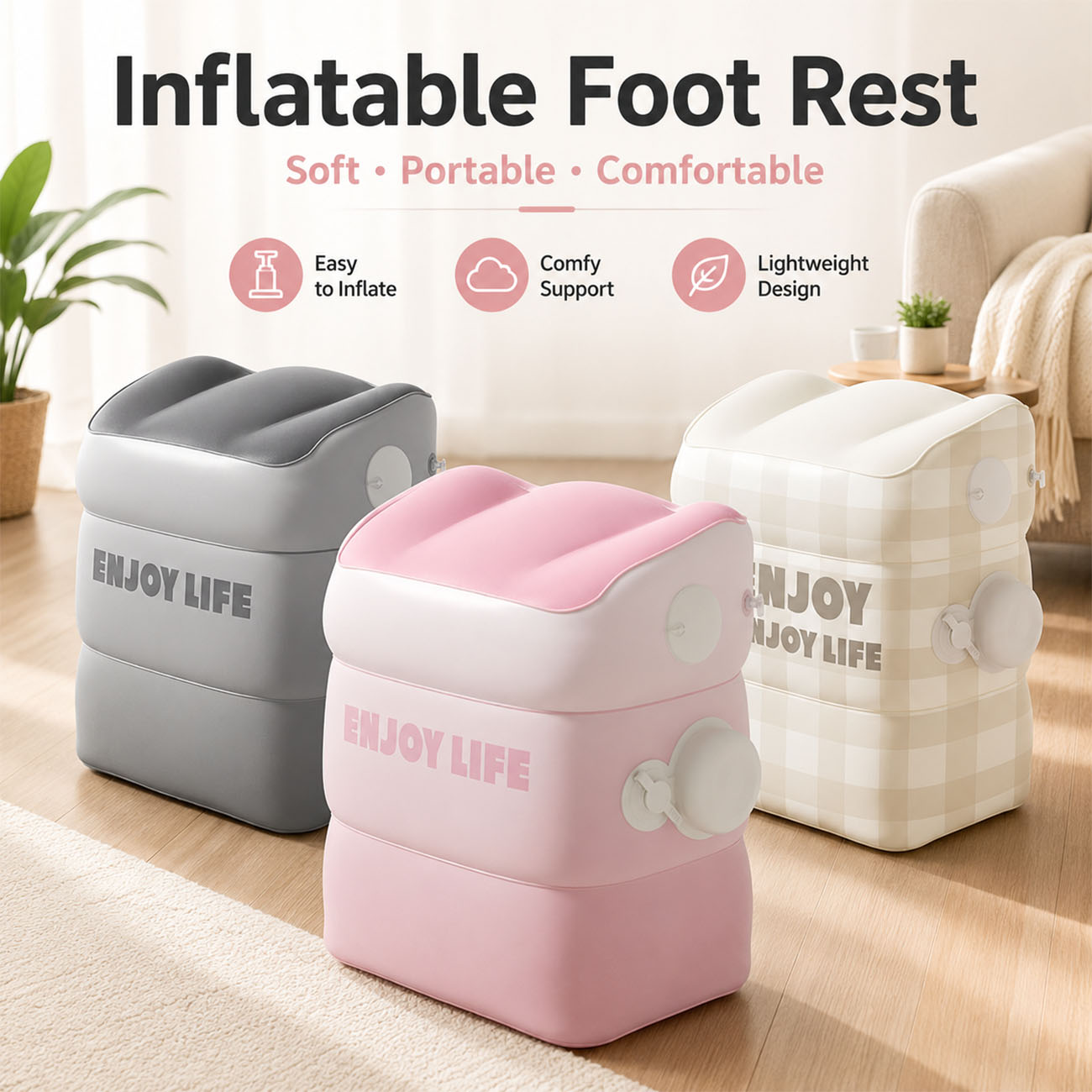 1PC Inflatable Foot Rest for A - Office Footrest Cushion ulasan dan harga
