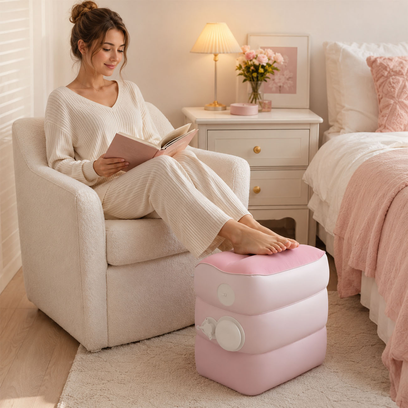 1PC Inflatable Foot Rest for A - Office Footrest Cushion ulasan dan harga