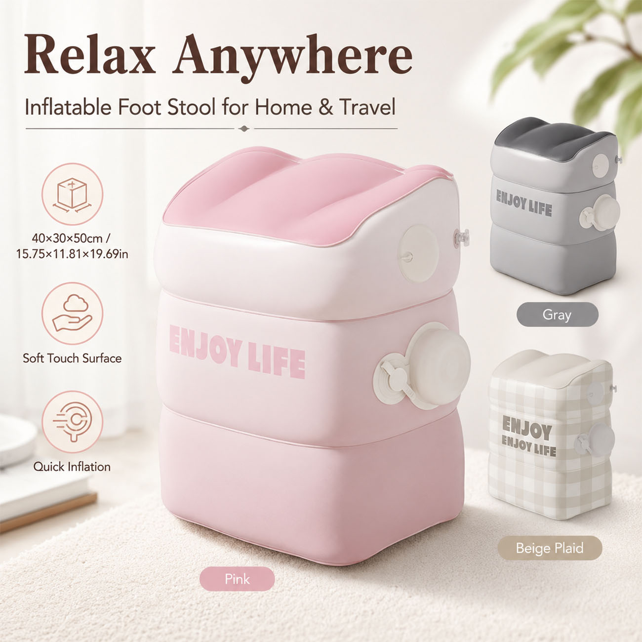 1PC Inflatable Foot Rest for A - Office Footrest Cushion ulasan dan harga