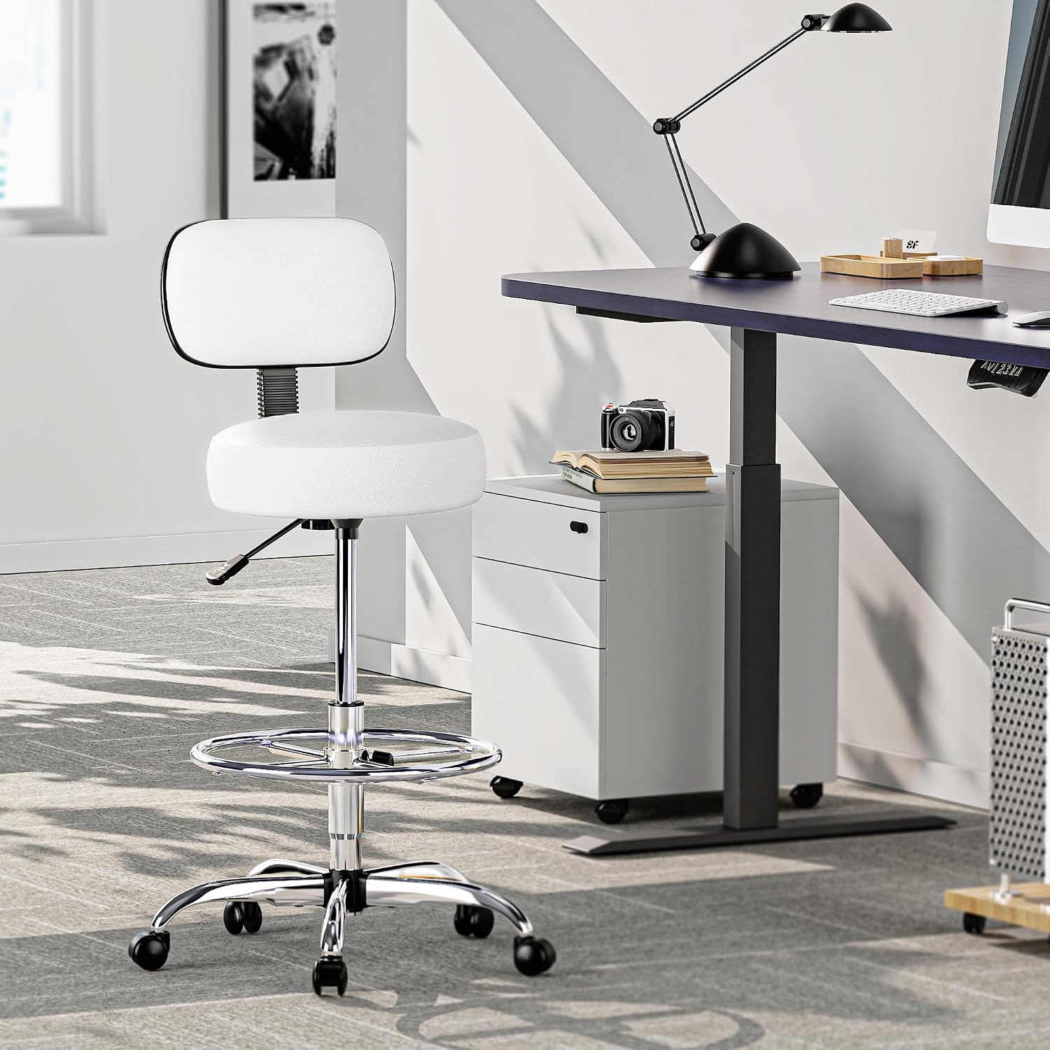 SUPERJARE Drafting Chair with  - Office Footrest Cushion ulasan dan harga