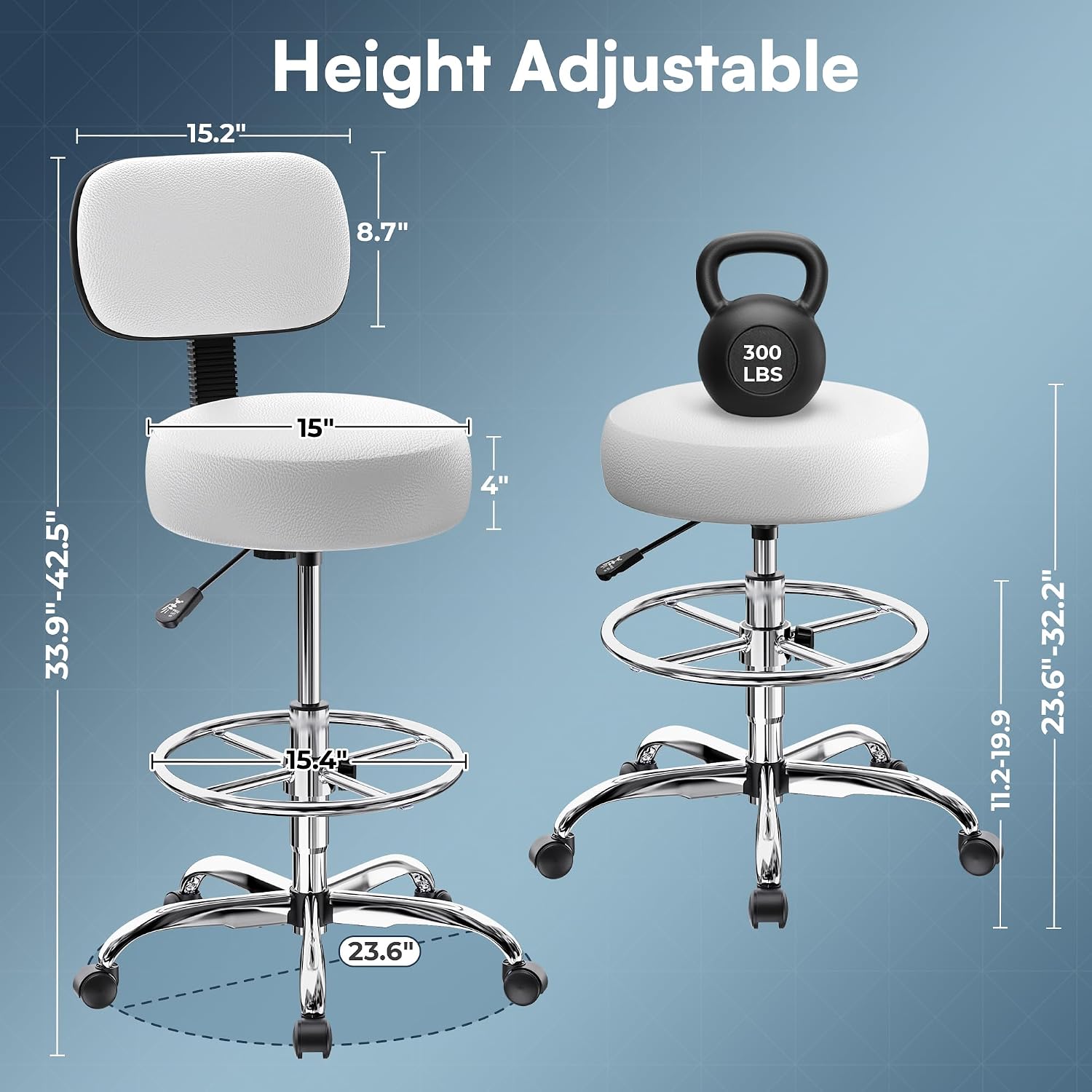 SUPERJARE Drafting Chair with  - Office Footrest Cushion ulasan dan harga