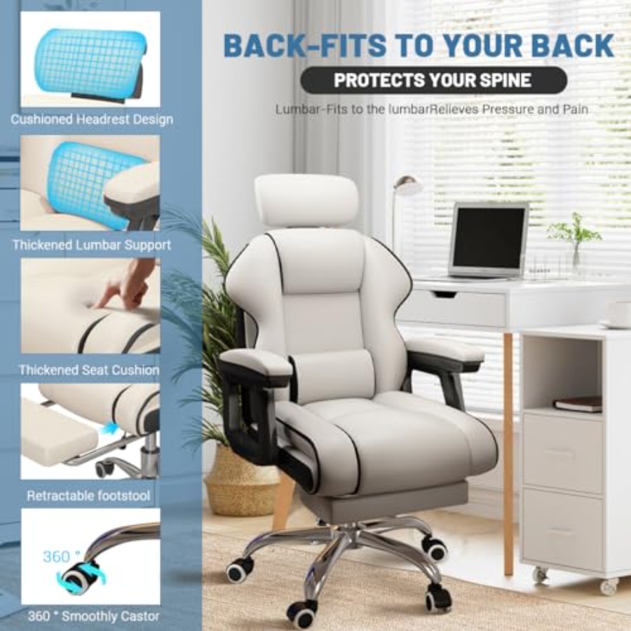 Home office desk chair: PU lea - Office Footrest Cushion ulasan dan harga