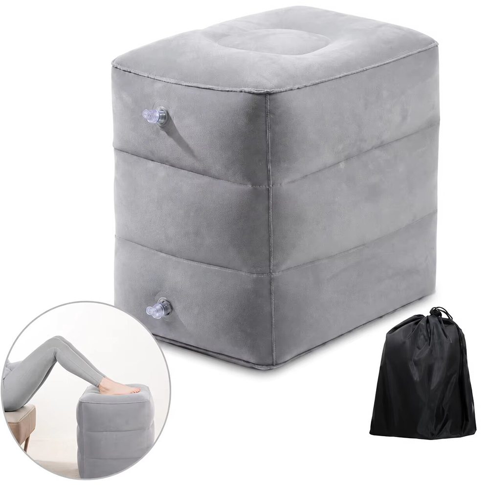 Portable Inflatable Travel Foo - Office Footrest Cushion ulasan dan harga