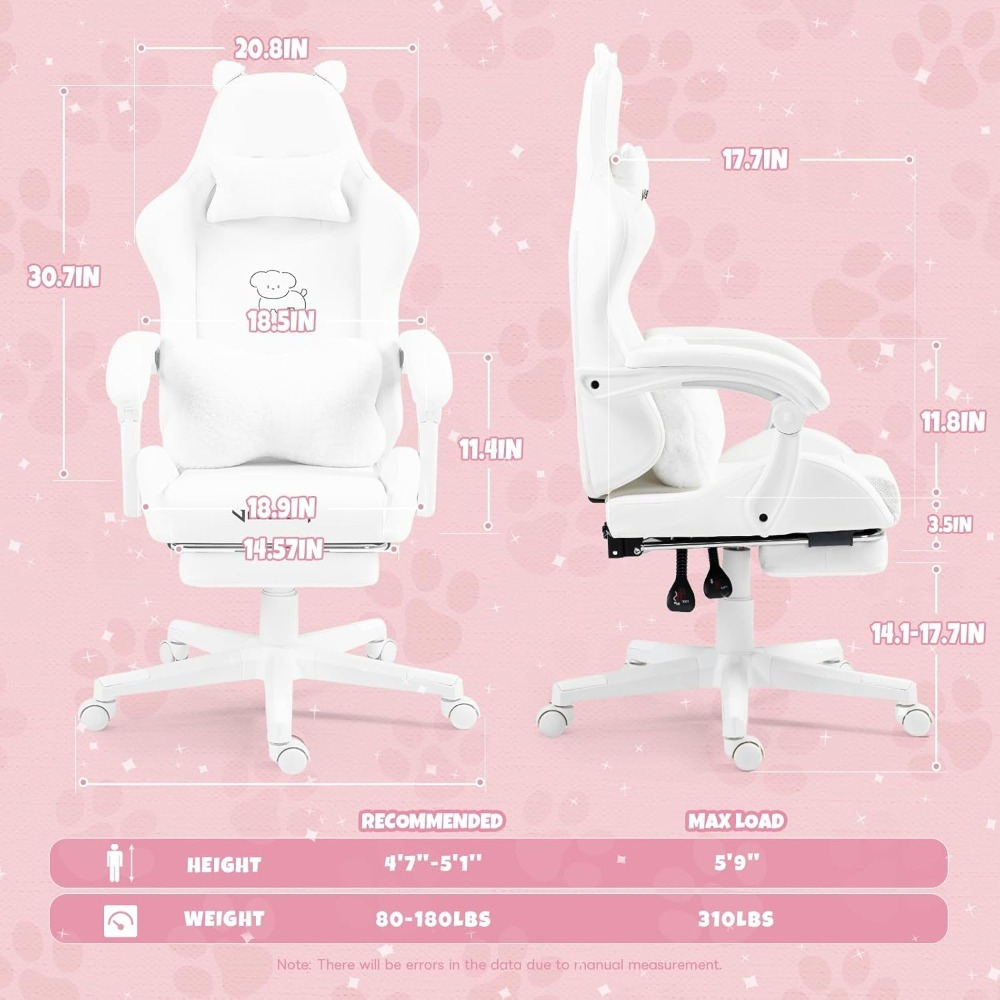 Cute Gaming Chair with Lumbar  - Office Footrest Cushion ulasan dan harga