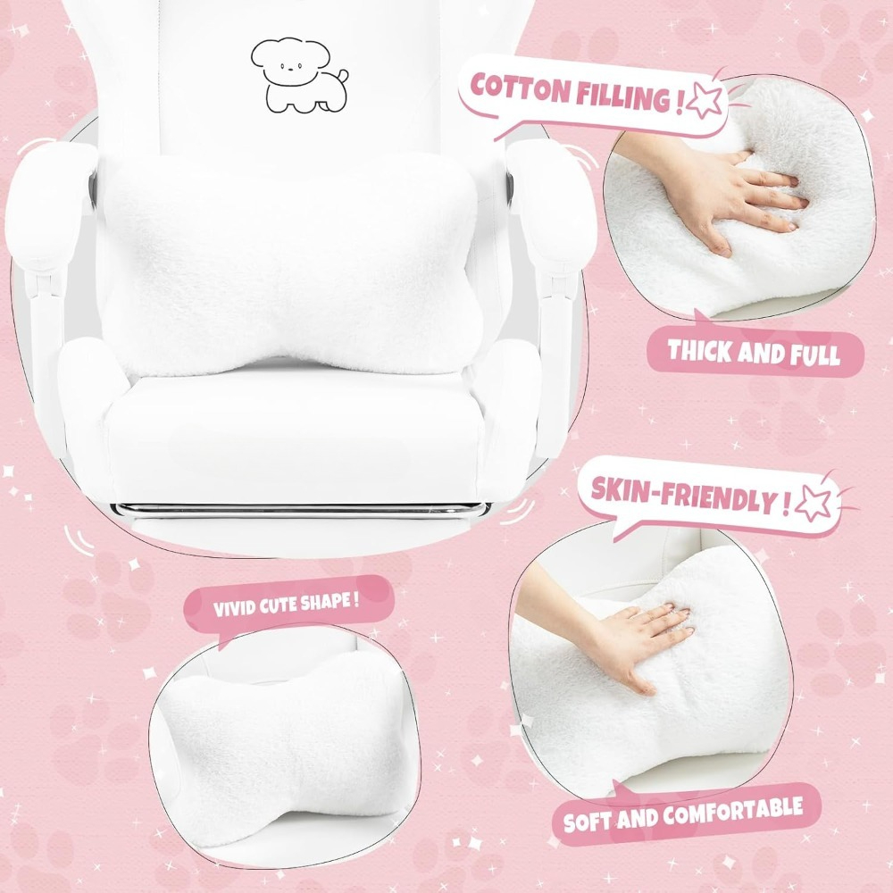 Cute Gaming Chair with Lumbar  - Office Footrest Cushion ulasan dan harga