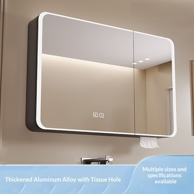 LED Smart Bathroom Mirror Cabi - Wall Organizer Pocket ulasan dan harga
