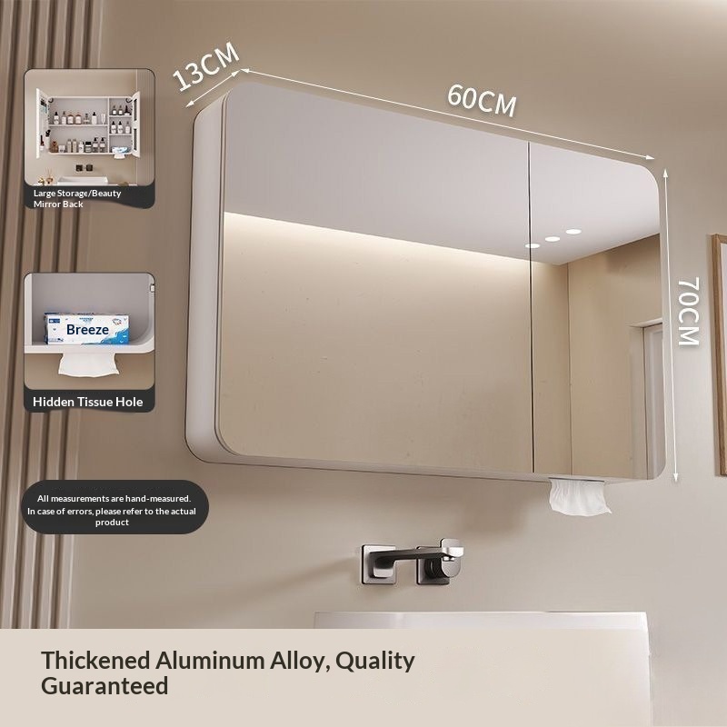 LED Smart Bathroom Mirror Cabi - Wall Organizer Pocket ulasan dan harga