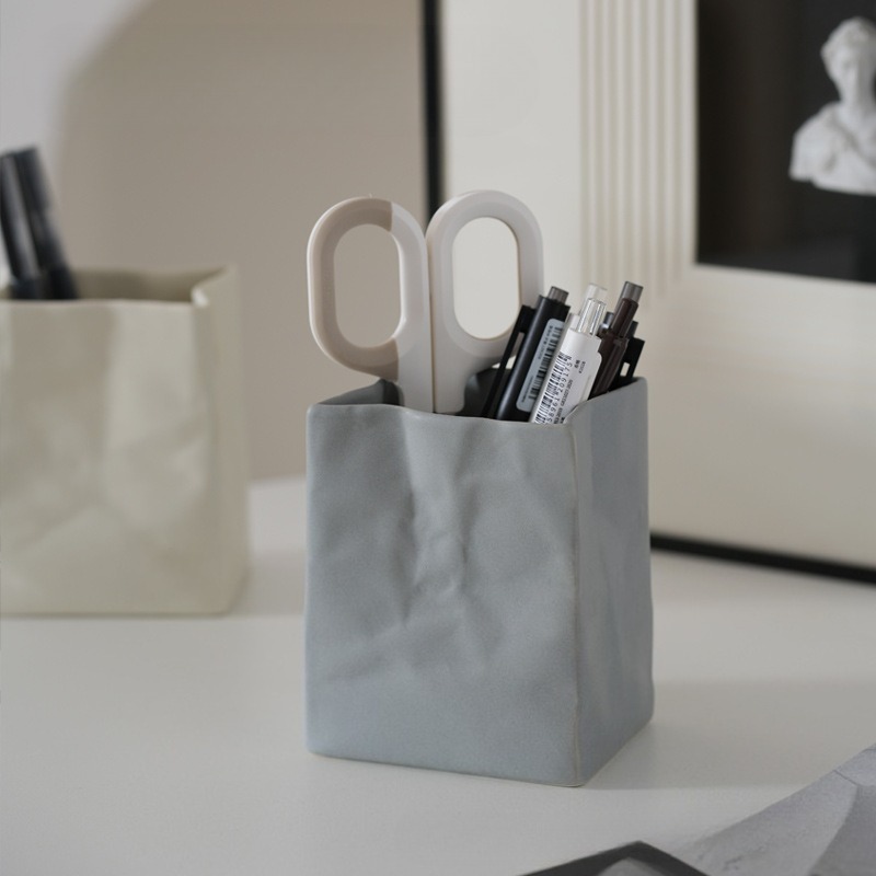 Makeup Brush Pot Ceramic Stora - Office Furniture Recycling ulasan dan harga