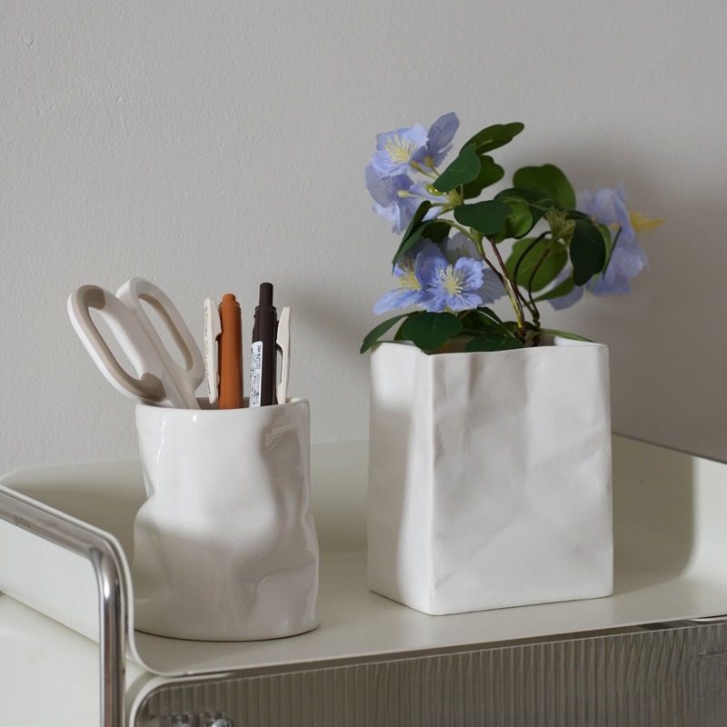 Makeup Brush Pot Ceramic Stora - Office Furniture Recycling ulasan dan harga