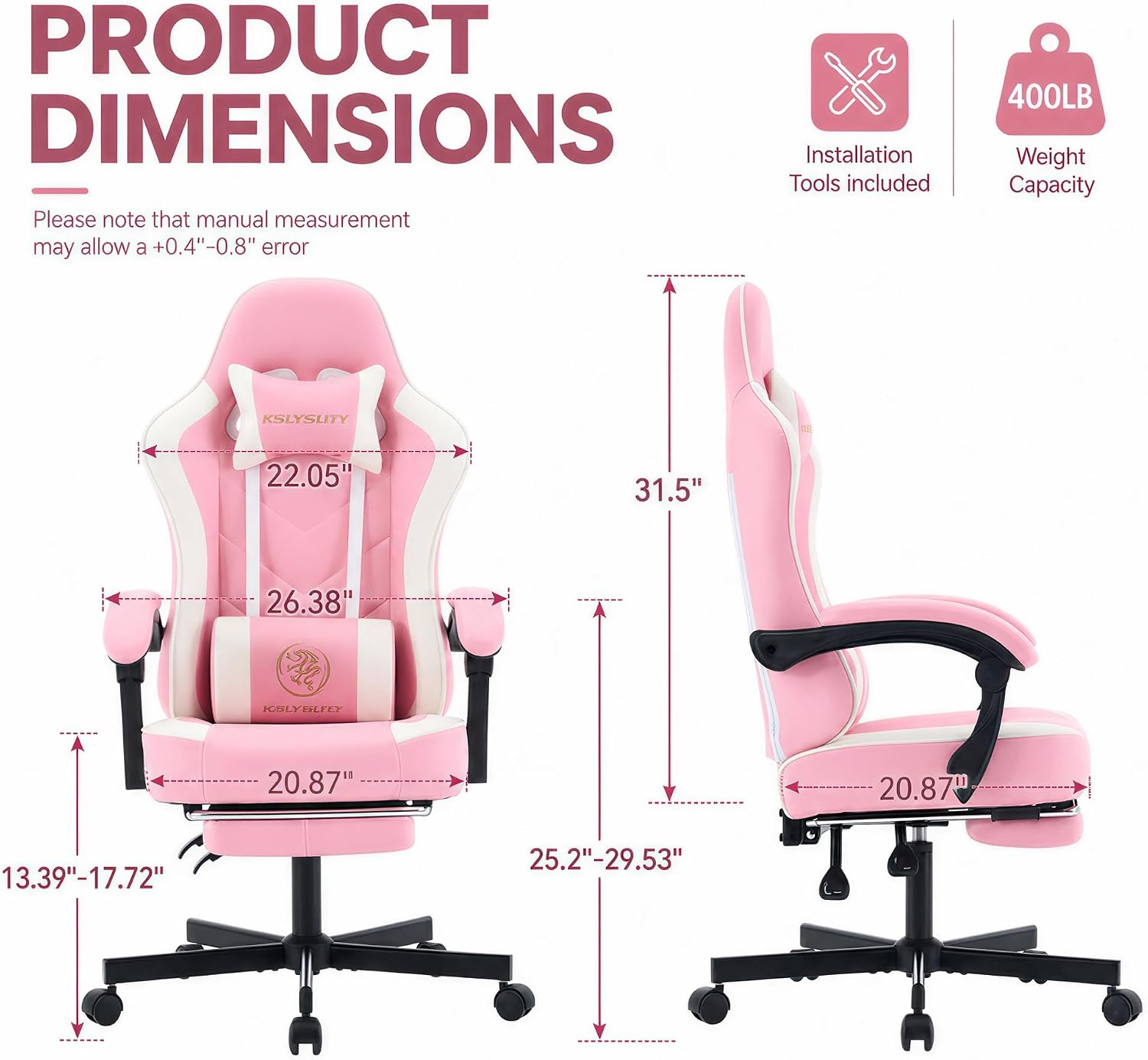 Ergonomic High Back Gaming Cha - Office Footrest Cushion ulasan dan harga