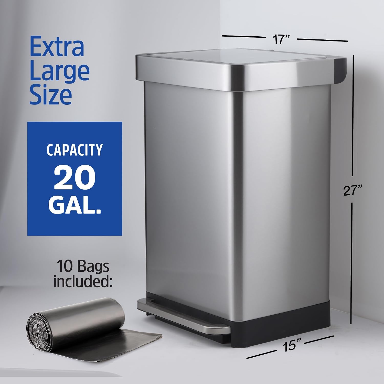 20 Gallon Stainless Steel Larg - Office Furniture Recycling ulasan dan harga