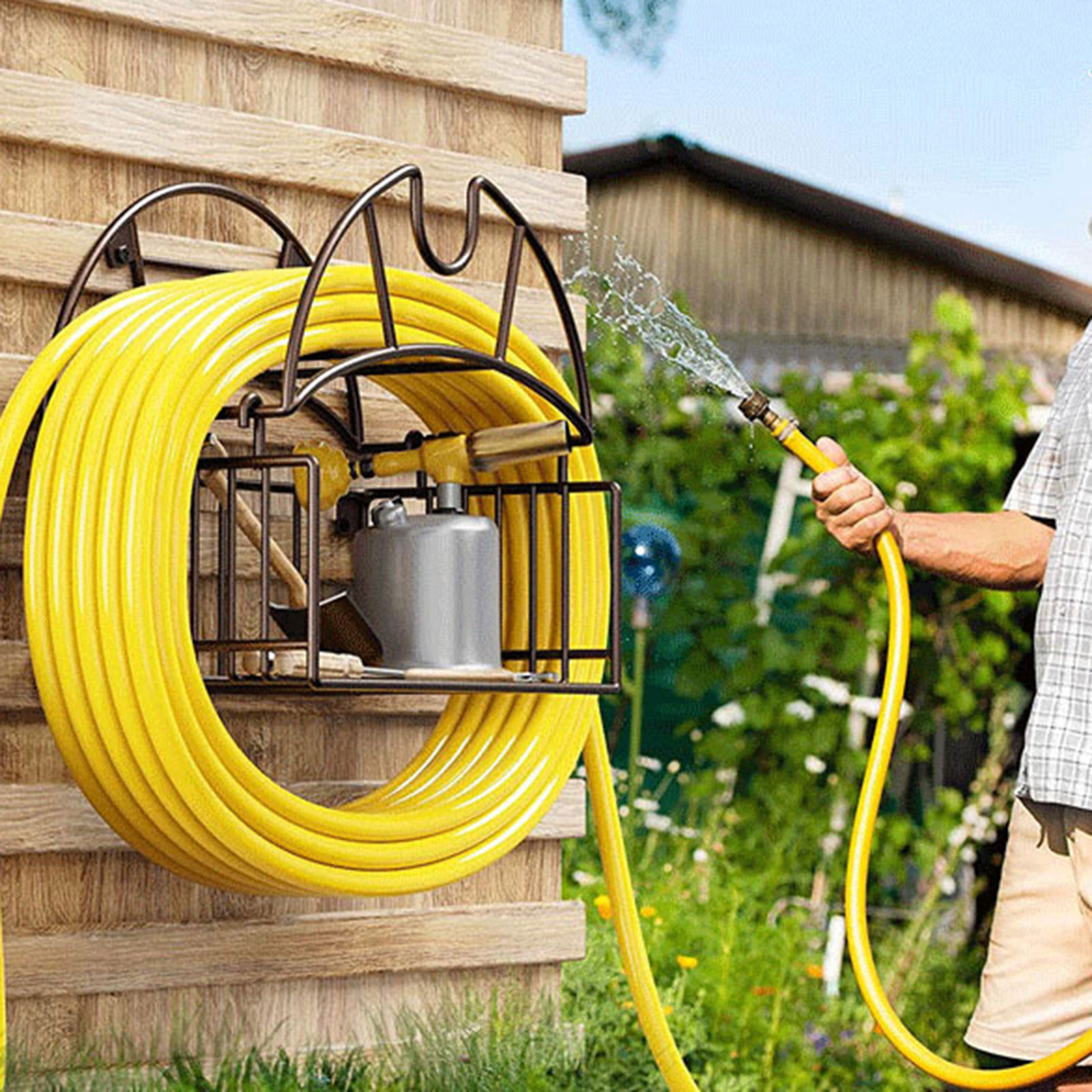 Wall Mount Garden Hose Holder  - Wall Organizer Pocket ulasan dan harga